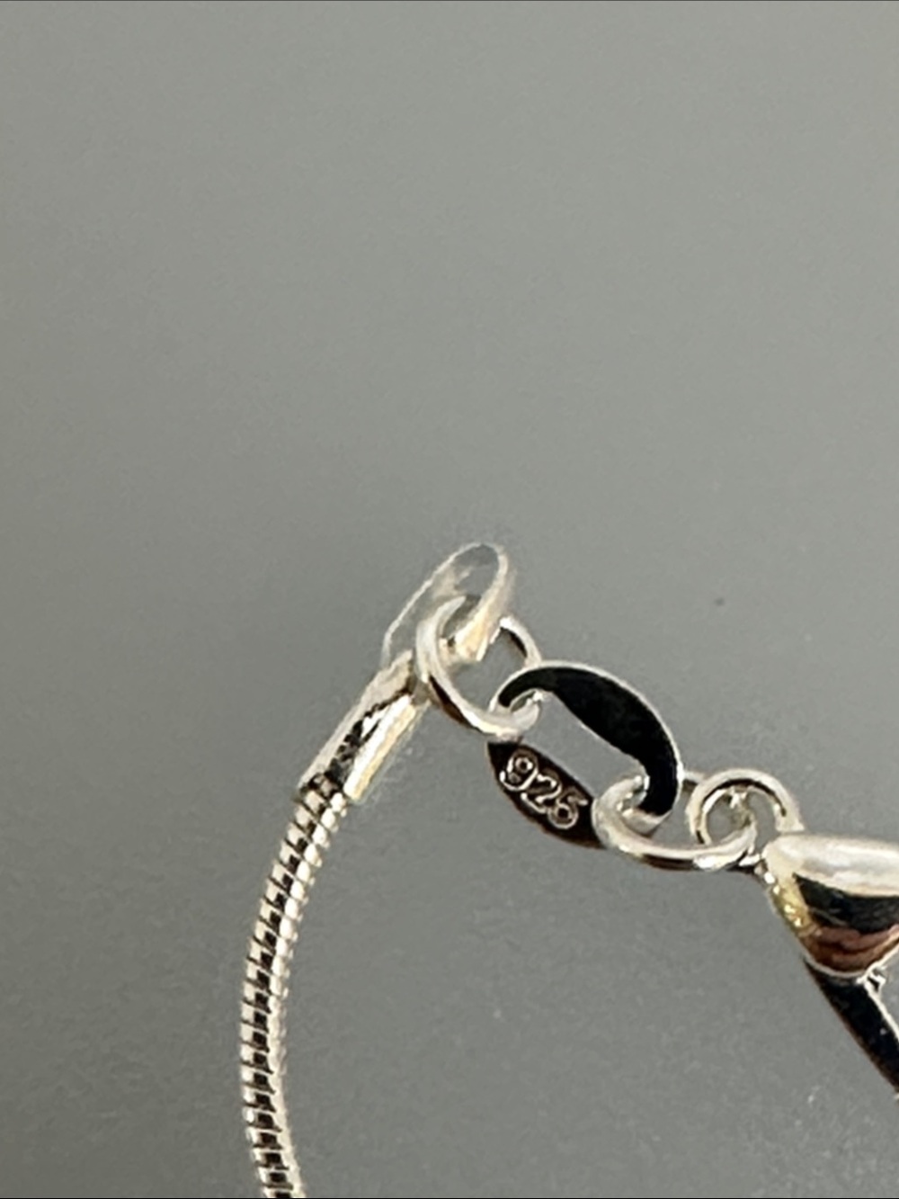 Elegant 925 Sterling Silver Teardrop Amber Necklace - Warm Orange Amber - Picture 6 of 6